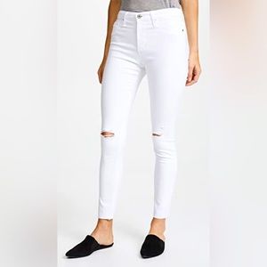 AG Farrah skinny ankle white jeans